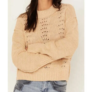 Free People Bell Song Knit Sweater‎ - Size S - Sandcastle - NWT